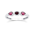 Dark Garnet & Light Rhodolite Ring in 9K White Gold