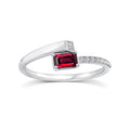 0.09ct Diamond & Garnet Wrap Ring in 9K White Gold
