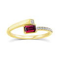 0.09ct Diamond & Garnet Wrap Ring in 9K Yellow Gold