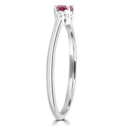 0.03ct HI I1 Diamond and Pink Sapphire Ring in 9K White Gold