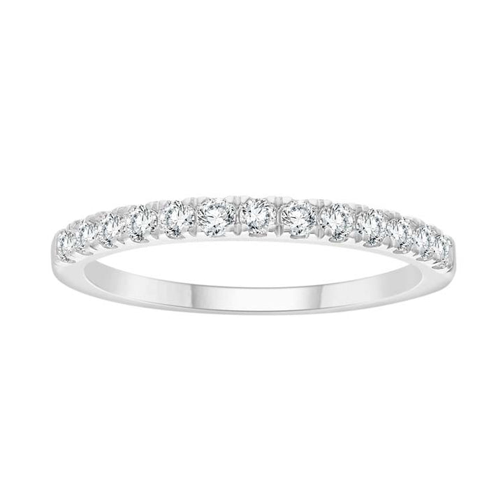 0.33ct Claw Set Band in 9K White Gold