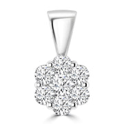 Cluster Diamond Pendant with 0.33ct Diamonds in 9K White Gold - RJ9WPCLUS33GH