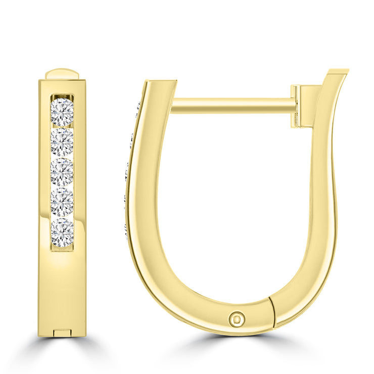 Diamond Huggie Earrings with 0.10ct Diamonds in 9K Yellow Gold - RJO9YHUG10GH