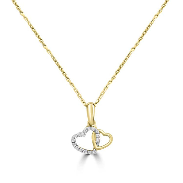 Diamond Necklace 40-45cm with 0.05ct Diamonds in 9K Yellow Gold | The Jewellery Boutique