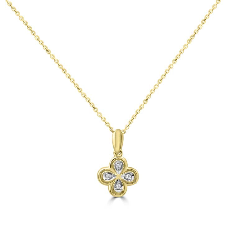 Diamond Necklace 40-45cm with 0.035ct Diamonds in 9K Yellow Gold | The Jewellery Boutique