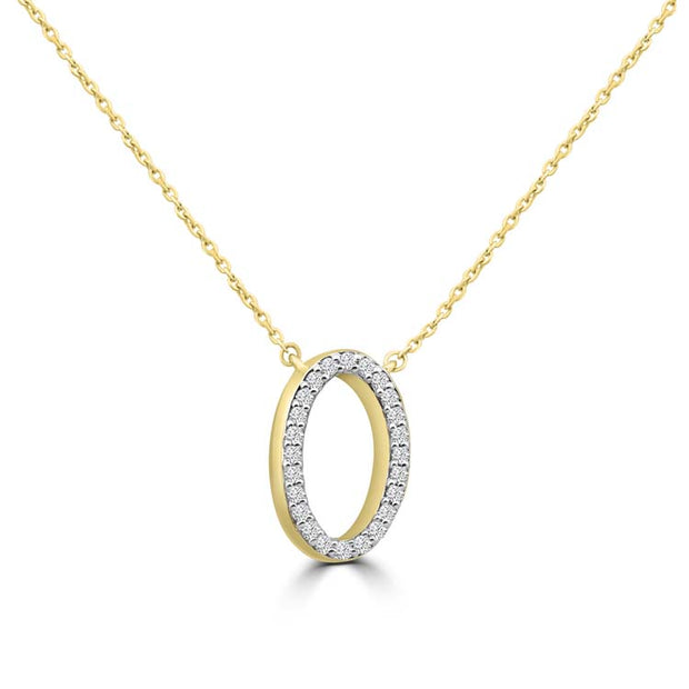 Diamond Necklace 40-45cm with 0.17ct Diamonds in 9K Yellow Gold | The Jewellery Boutique