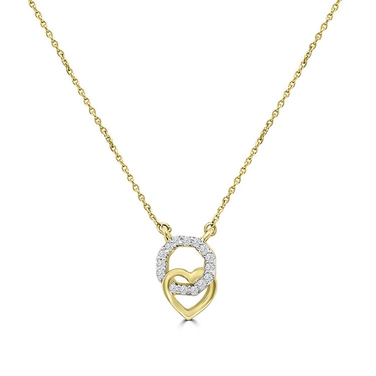 Diamond Necklace 40-45cm with 0.062ct Diamonds in 9K Yellow Gold | The Jewellery Boutique