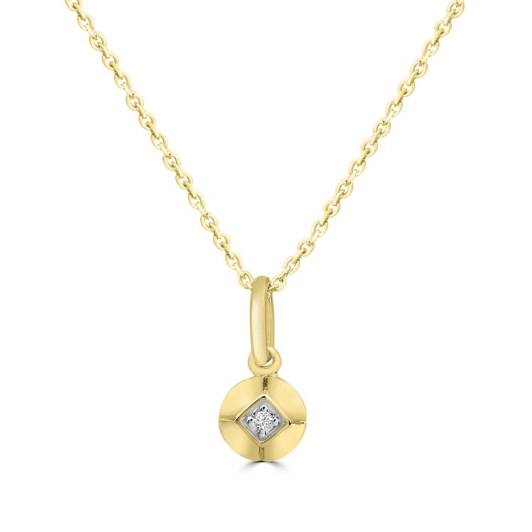 Diamond Necklace 40-45cm with 0.01ct Diamonds in 9K Yellow Gold | The Jewellery Boutique