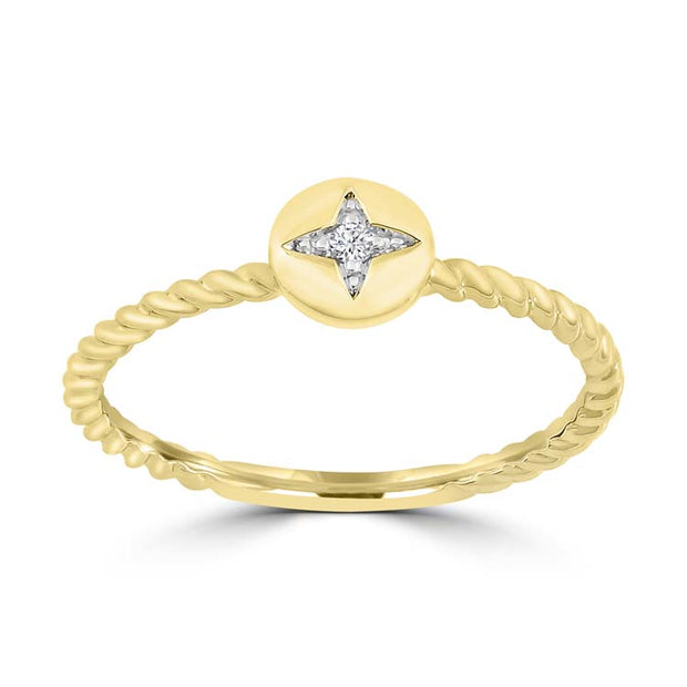 Diamond Ring with 0.02ct Diamonds in 9K Yellow Gold | The Jewellery Boutique