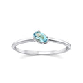 Oval Swiss Blue Topaz Ring in 9K White Gold