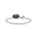 0.02ct Diamond & London Blue Topaz Ring in 9K White Gold