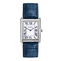 Mens Clement Guilloche Dial Blue Leather 28x37mm Watch