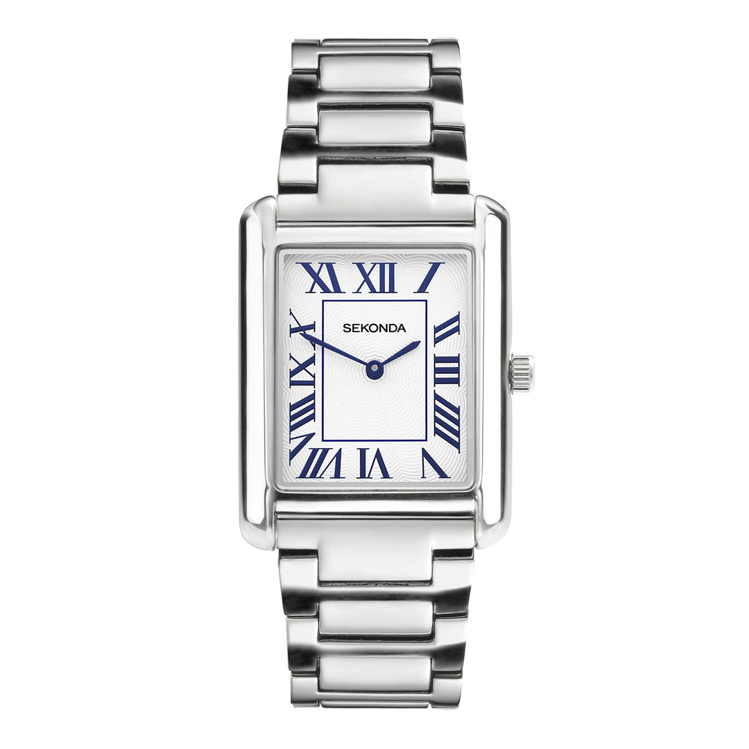 Sekonda Mens Clement Guilloche Dial Stainless Steel Bracelet 28x37mm Watch