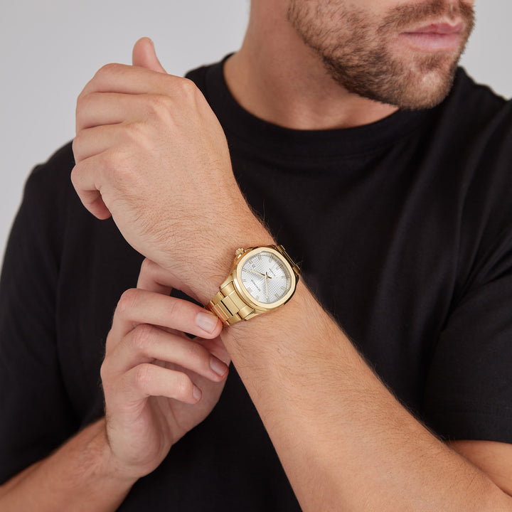 Sekonda Octaire Silver White Dial 40mm Mens Watch Gold