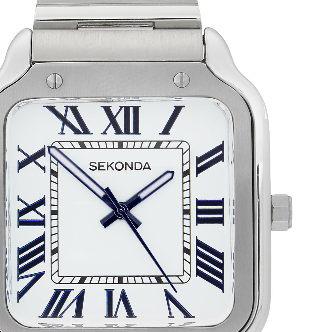 Sekonda Rene White Dial 39mm Mens Watch Silver