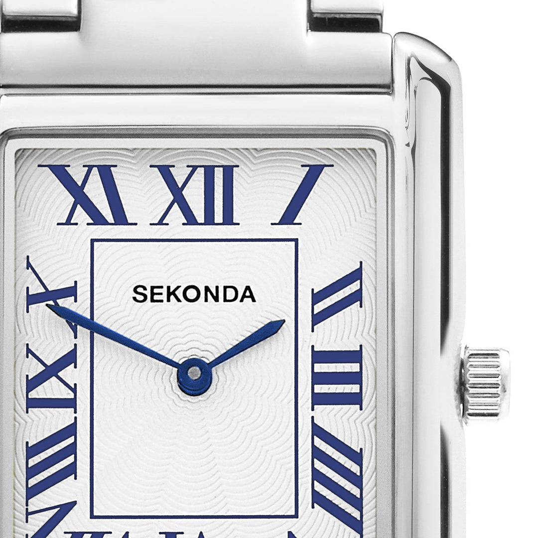 Sekonda Mens Clement Grand White Dial Silver Plated 32x43mm Watch