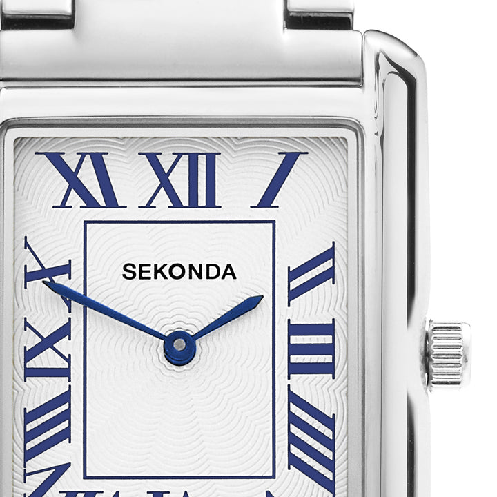 Sekonda Mens Clement Grand White Dial Silver Plated 32x43mm Watch