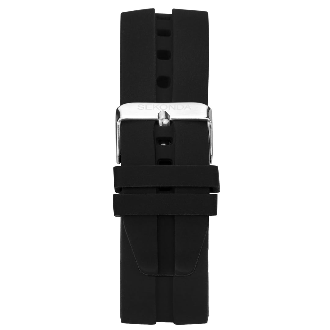 Sekonda Mens Balearic White Dial Black Leather 44mm Watch