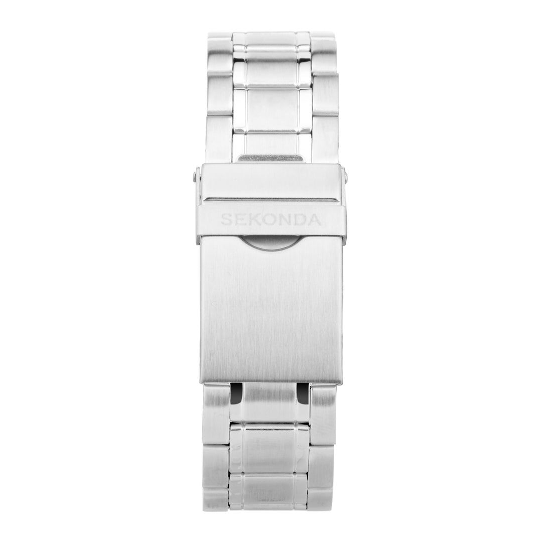 Sekonda Mens Balearic White Dial Silver Stainless Steel 44mm Watch