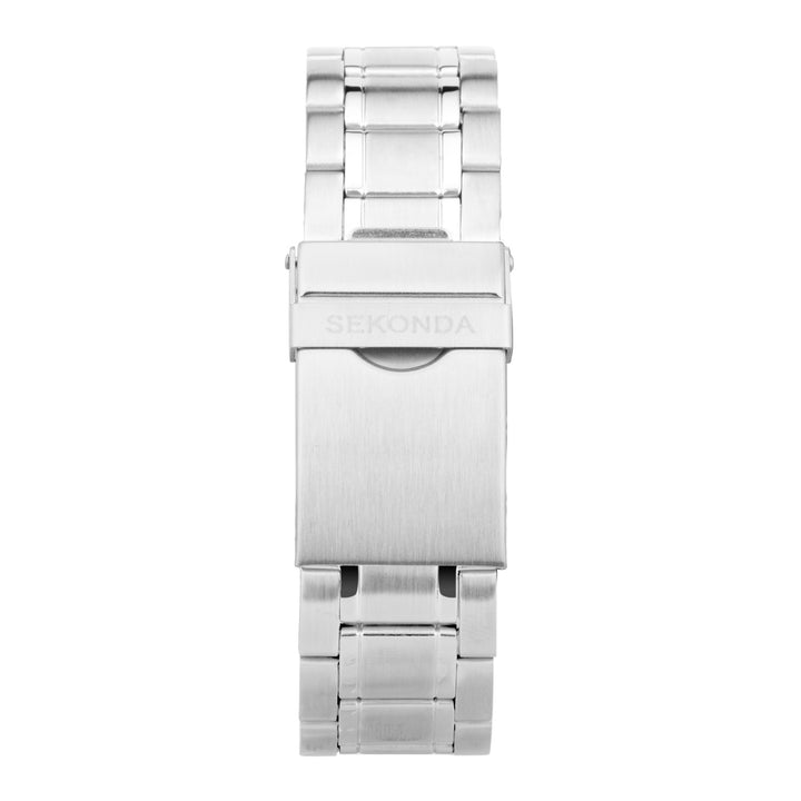 Sekonda Mens Balearic White Dial Silver Stainless Steel 44mm Watch