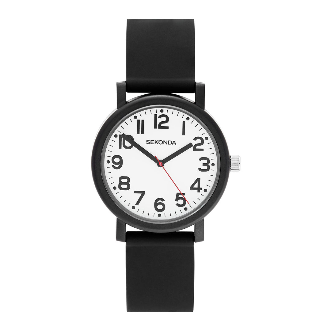 Sekonda Unisex Nova White Dial Black Silicone 40mm Watch