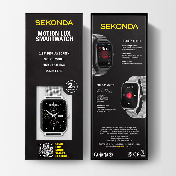 Sekonda Unisex Smart Motion Lux Silver 37mm Watch
