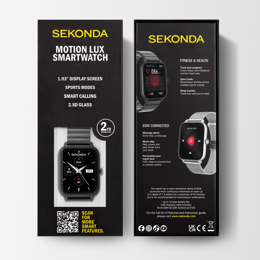Sekonda Unisex Smart Motion Lux Black Bracelet 37mm Watch