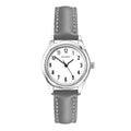 Womens Evans White Dial Grey Leather Strap 25mm Watch