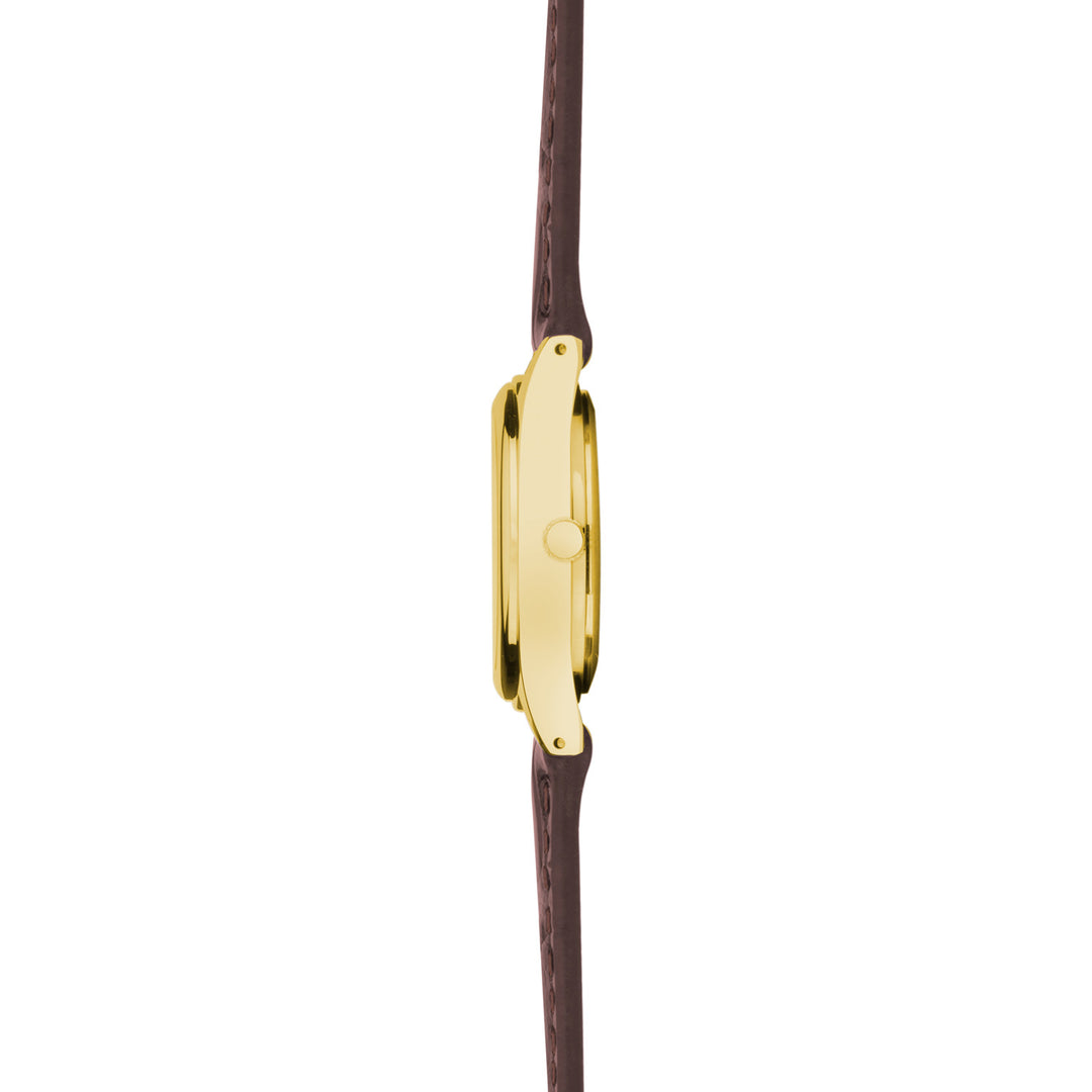 Sekonda Womens Evans White Dial Gold Brwn Leather Strap 25mm Watch