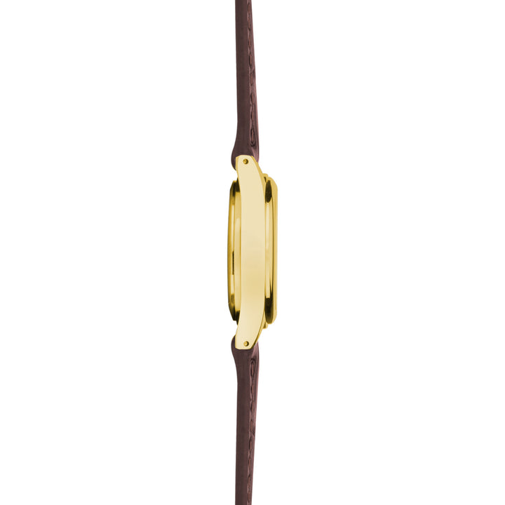Sekonda Womens Evans White Dial Gold Brwn Leather Strap 25mm Watch