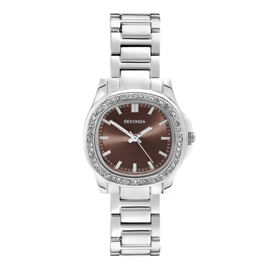 Sekonda Womens Octaire Mocha Dial Stainless Steel Bracelet 30mm Watch