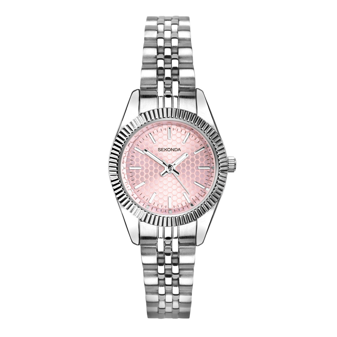 Sekonda Francis Pink Dial 26mm Womens Watch Silver