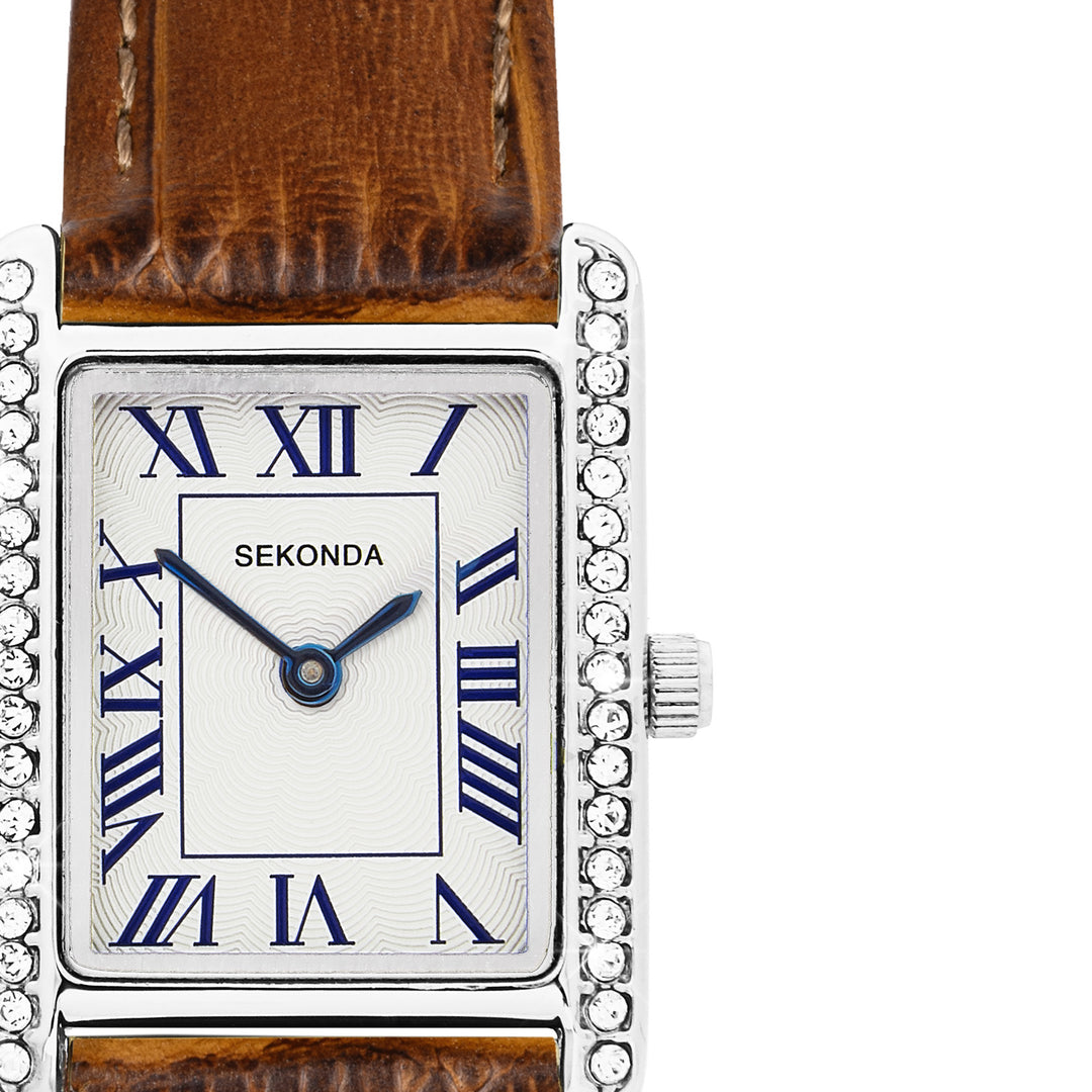 Sekonda Colette White Dial 22mm Womens Watch Brown