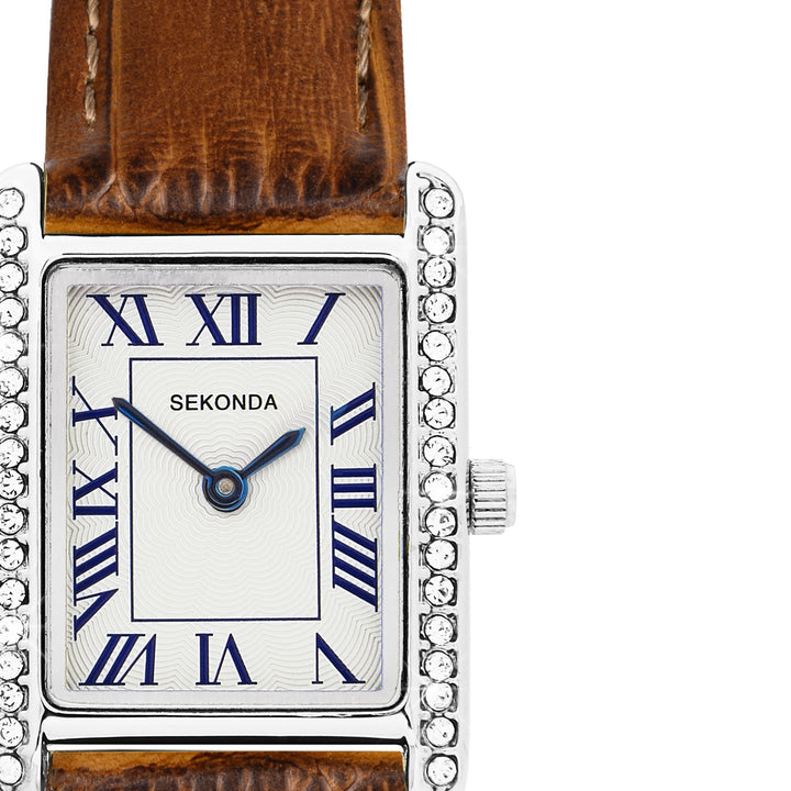 Sekonda Colette White Dial 22mm Womens Watch Brown