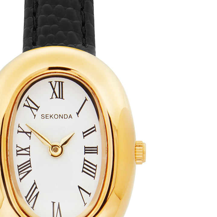 Sekonda Bellamy White Dial 23mm Womens Watch Black