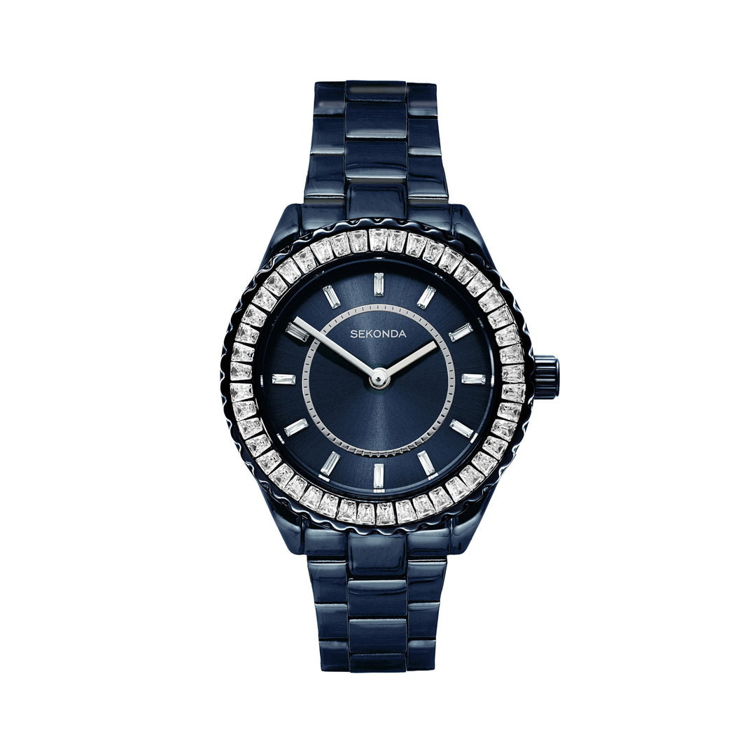 Sekonda Womens Margot Navy Dial Navy Stainless Steel 34mm Watch