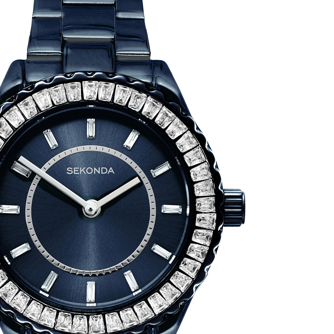 Sekonda Womens Margot Navy Dial Navy Stainless Steel 34mm Watch