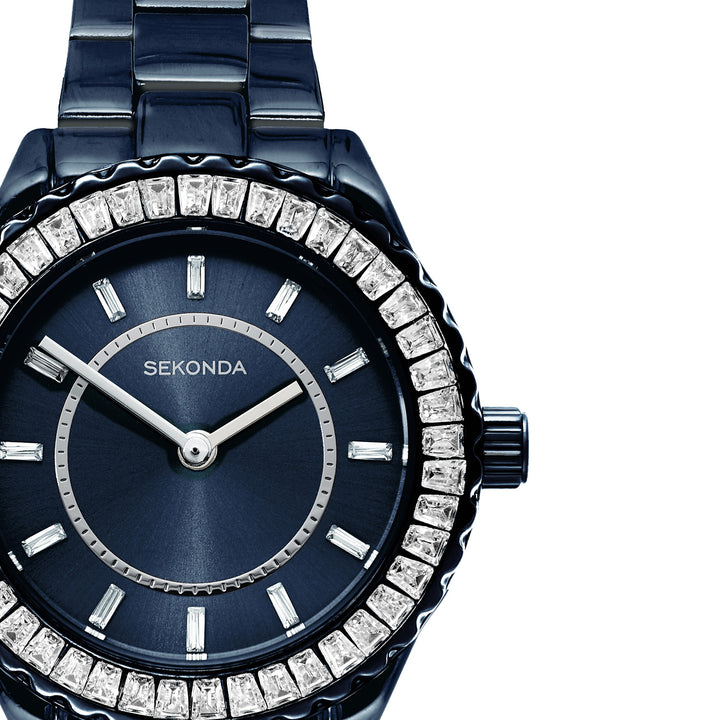 Sekonda Womens Margot Navy Dial Navy Stainless Steel 34mm Watch
