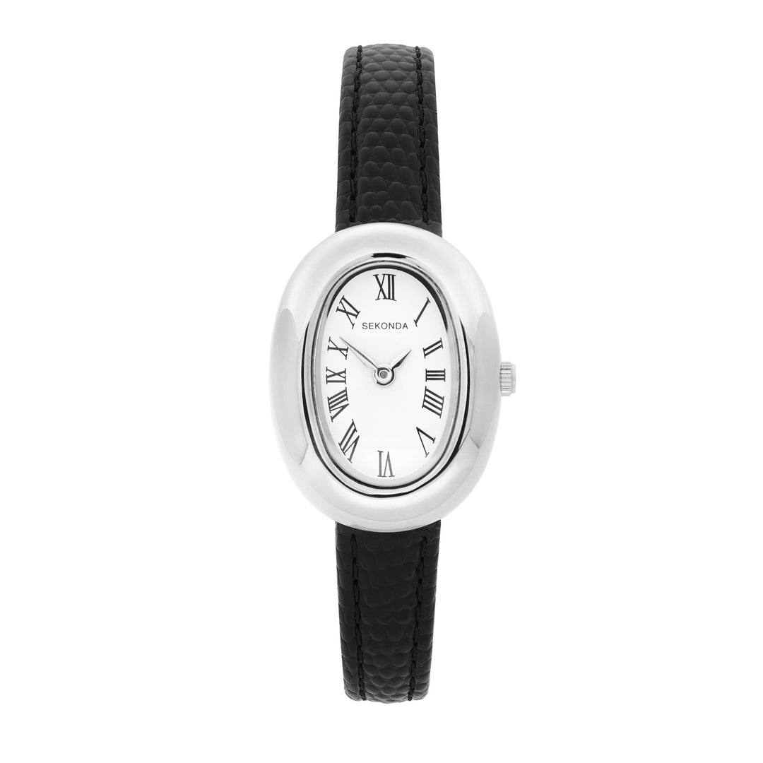 Sekonda Womens Bellamy White Dial Black Leather 23mm Watch