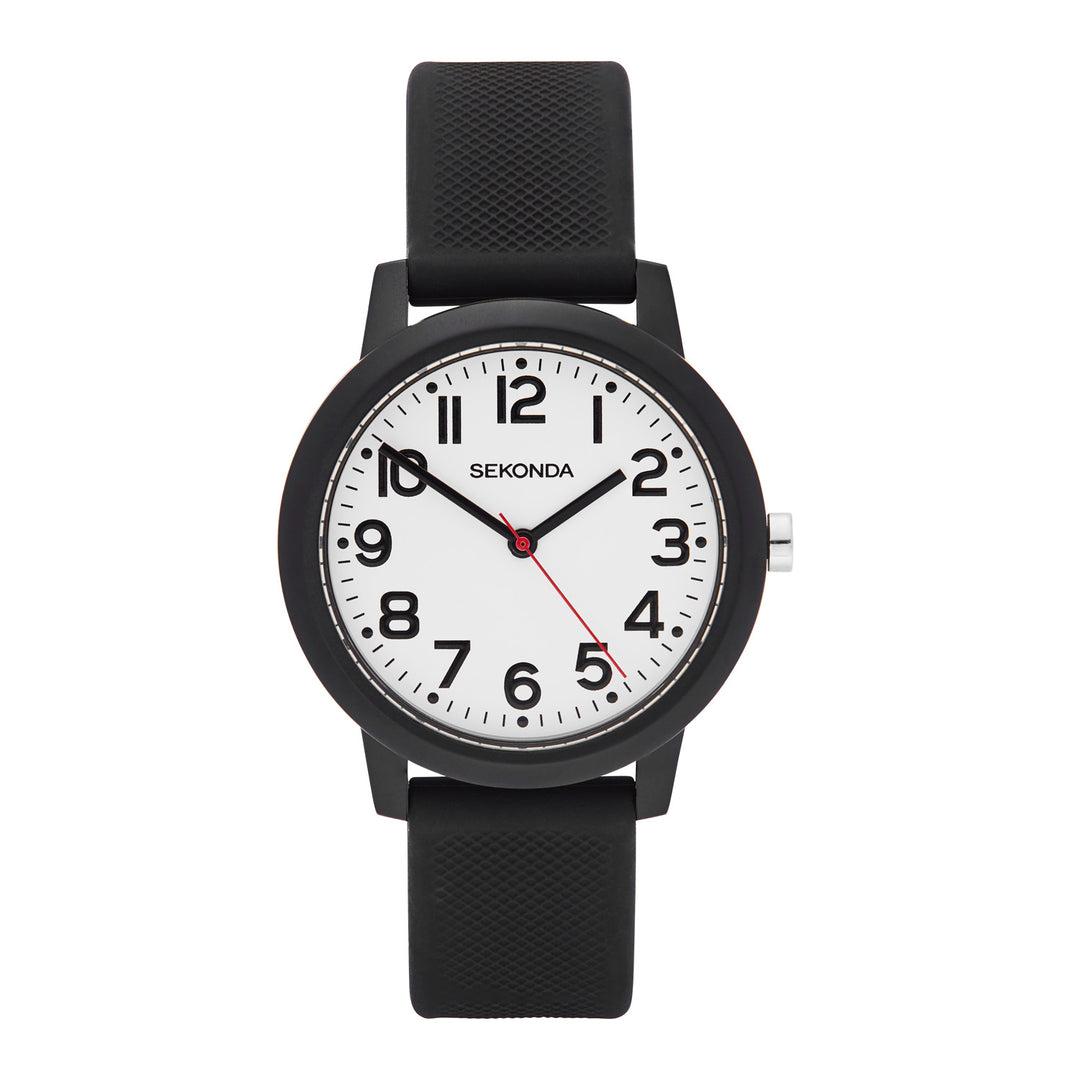 Sekonda Unisex Nova White Dial Black Silicone 36mm Watch