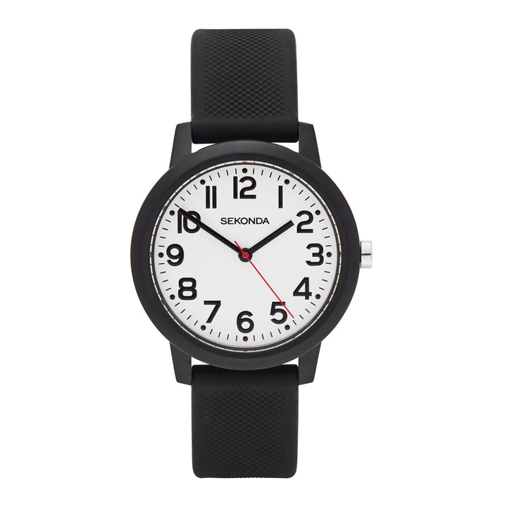 Sekonda Unisex Nova White Dial Black Silicone 36mm Watch