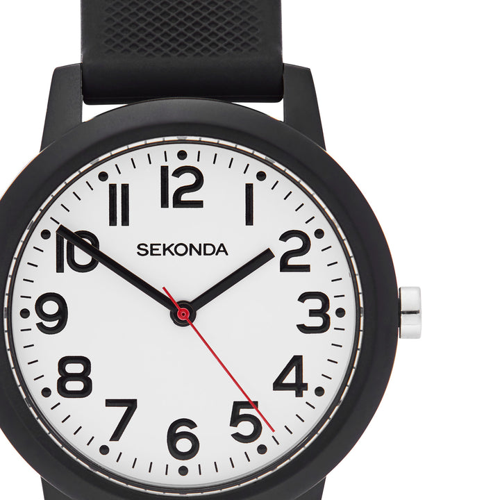 Sekonda Unisex Nova White Dial Black Silicone 36mm Watch