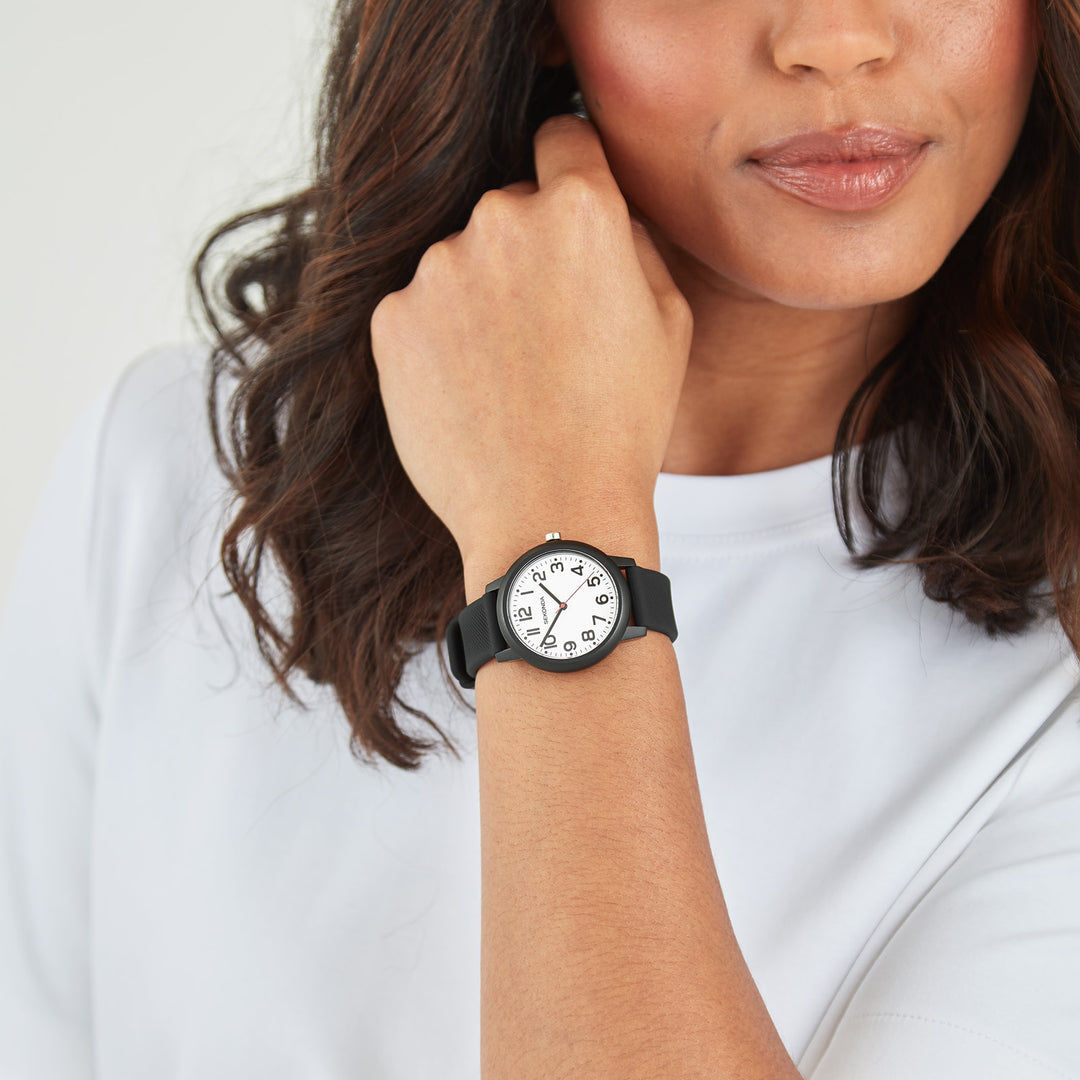 Sekonda Unisex Nova White Dial Black Silicone 36mm Watch