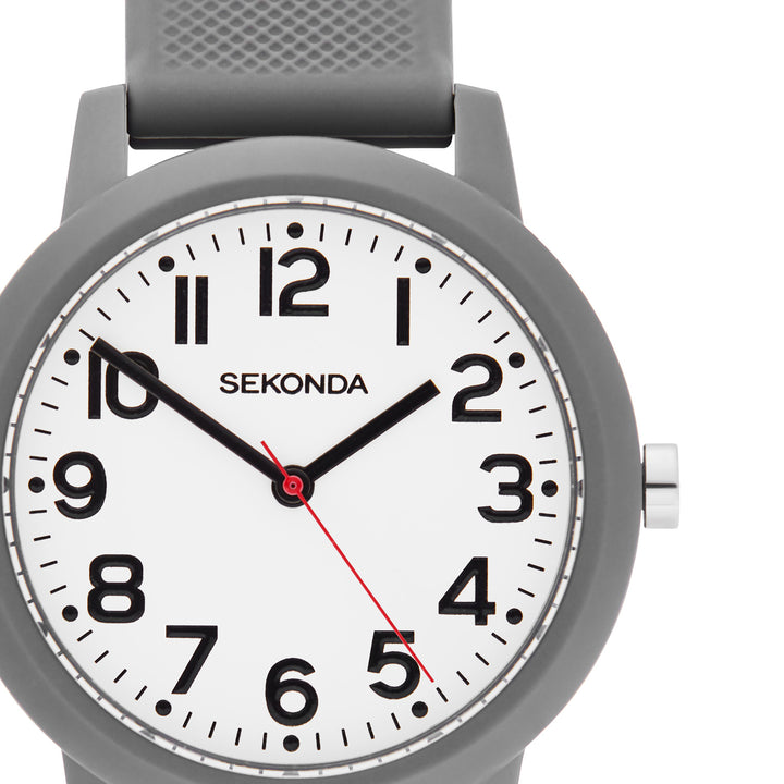 Sekonda Unisex Nova White Dial Grey Silicone 36mm Watch