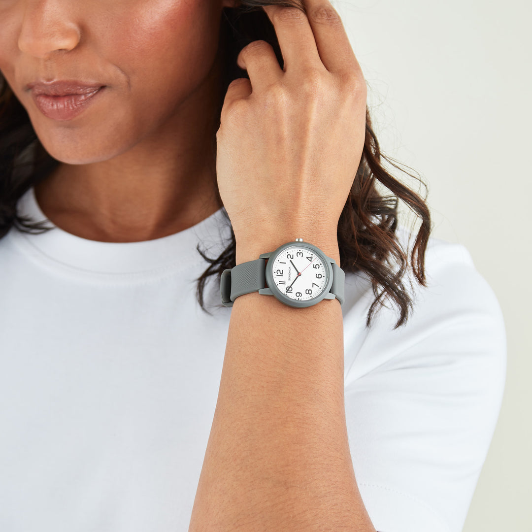 Sekonda Unisex Nova White Dial Grey Silicone 36mm Watch