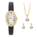 Bellamy Crystal White Dial 23mm Womens Watch Gift Set Black