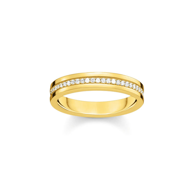THOMAS SABO Golden Band Ring with White Zirconia