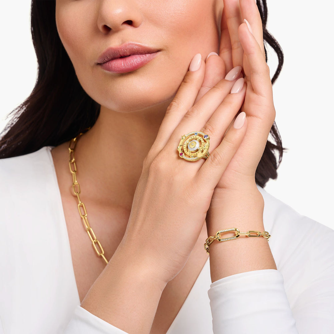 THOMAS SABO Cosmic Cocktail Ring with Half-Ball and Stones