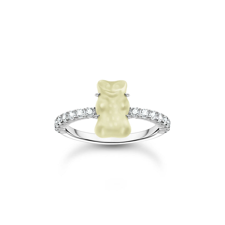 THOMAS SABO x HARIBO: Silver Ring with Pineapple White Mini Goldbear 