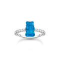 THOMAS SABO x HARIBO: Silver Ring with Blueberry Blue Mini Goldbear 